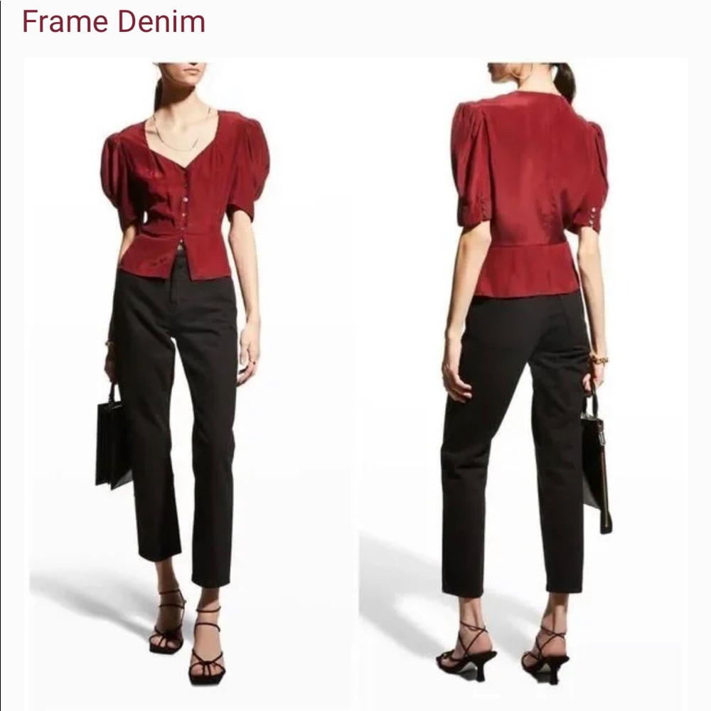 NWOT Frame silk blouse Sz S